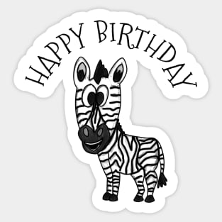 Zebra Happy Birthday Wildlife Safari Animal Lover Sticker